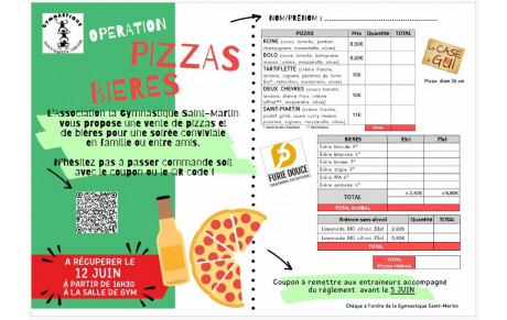 Ventes de pizzas et de bières le 12 juin